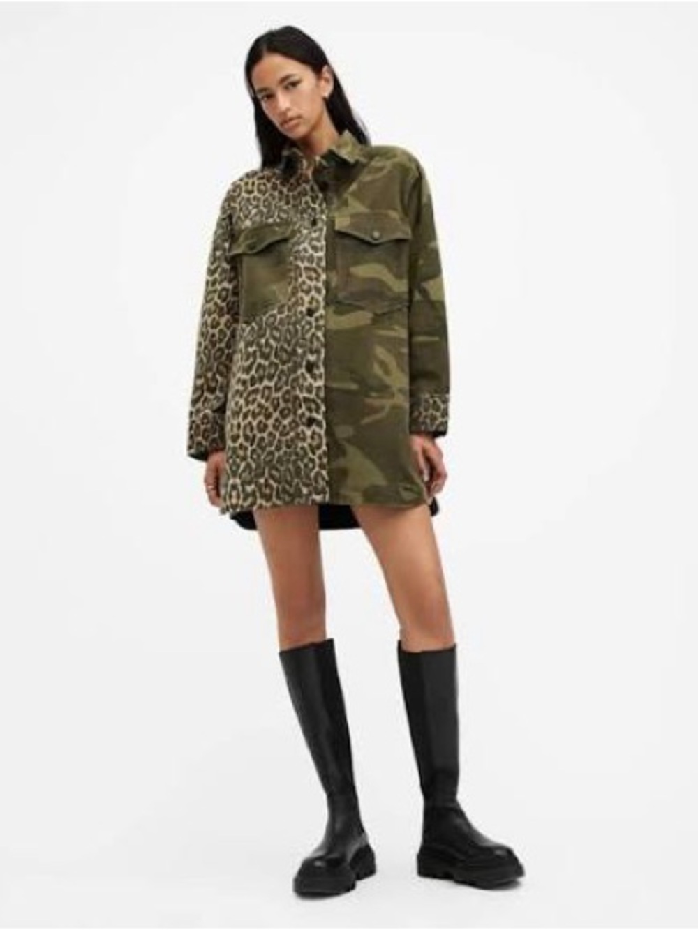 All Saints NWT Camo Shacket Dress - Picture 3 of 7